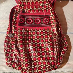 Vera Bradley Red and Black Geometric Backpack